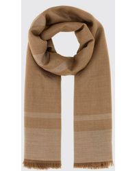 Saint Laurent - Ysl Monogram Jacquard Cashmere Scarf With Fringed Edges - Lyst