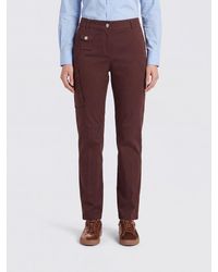 Ganni - Slim Fit Stretch Organic Cotton Cargo Trousers - Lyst