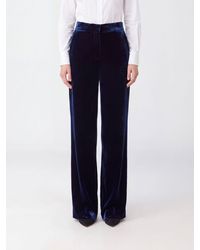 Giorgio Armani - Straight-Leg Velvet Tailored Trousers - Lyst
