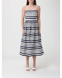 Ralph Lauren - Striped Cotton Blend Dress - Lyst