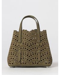 Alaïa - Mina Perforated Nubuck Handbag With Removable Pouch - Lyst