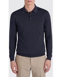 Zanone - Cotton And Silk Knit Polo Shirt - Lyst