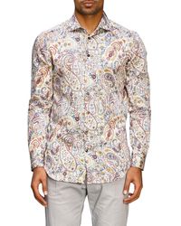 Etro Shirt With Paesley Print And Italian Collar - Multicolour