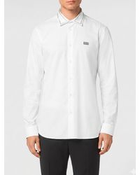 Philipp Plein - Cotton Poplin Shirt With Studs - Lyst