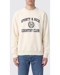 Sporty & Rich - Sporty &Amp Rich Relaxed Fit Contrast Logo Cotton Jumper - Lyst