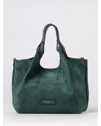 Gianni Chiarini - Dua Suede Calfskin Handbag With Double Handle And Laminated Logo - Lyst