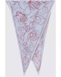Fabiana Filippi - Pure Silk Foulard With Floral Print And Asymmetrical Design - Lyst