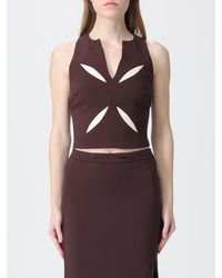 Elisabetta Franchi - Crêpe Cropped Top - Lyst