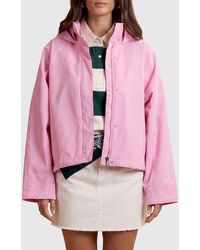 La Martina - Cropped Hooded Technical Fabric Windbreaker - Lyst