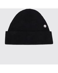 Acne Studios - Ribbed Wool Beanie Hat With Metal Logo And Cuff - Lyst