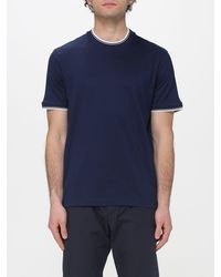Paul & Shark - Paul &Amp Shark Cotton T-Shirt With Striped Profiles - Lyst