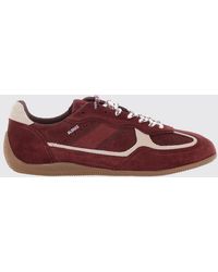 Alohas - Two-Tone Leather And Suede Sneakers With Printed Logo - Lyst