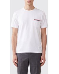 Thom Browne - 4-Bar Cotton T-Shirt With Patch Pocket - Lyst
