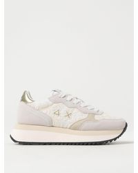 Sun 68 - Sneakers in camoscio e mesh con ricami - Lyst