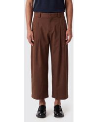 Balenciaga - Wide-Leg Cropped Cotton Trousers With Belt Loops - Lyst