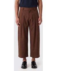 Balenciaga - Wide-Leg Cropped Cotton Trousers With Belt Loops - Lyst