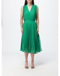 Max Mara - Pleated Dress With Belt - Lyst