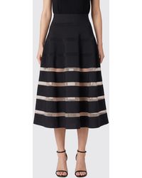 Balmain - Striped Viscose Blend Skirt - Lyst