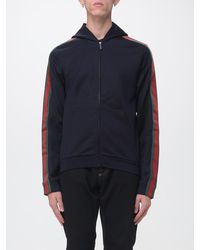 Gucci - Sudadera Con Capucha Y Cremallera De Seda Con Detalle Web De Rayas - Lyst