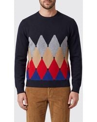 Ballantyne - Diamond Pattern Pure Cashmere Crewneck Jumper - Lyst