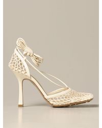bottega veneta white heeled sandals
