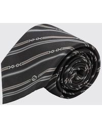 Gucci - Silk Tie With Regimental Pattern And Gg Jacquard Monogram - Lyst