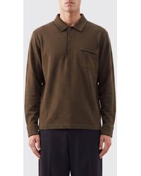 Tom Ford - Silk And Cotton Long-Sleeved Polo Shirt With Patch Pocket - Lyst