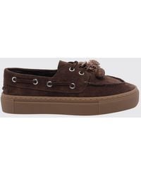 Date - Caletta Suede Boat Shoes With Raised Apron Toe - Lyst