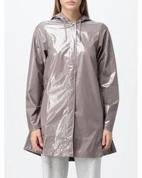 Rains - Knee-Length Hooded Raincoat With Button Closure And Slit Pockets - Lyst