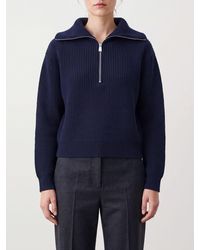 Malo - Half-Zip Pullover Mit Matrosenkragen Aus Reinem Kaschmir - Lyst