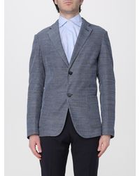Emporio Armani - Single Breasted Cotton Blazer - Lyst