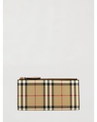 Burberry - Coated Cotton Wallet With Vintage Check Print - Lyst