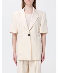 Pinko - Single Breasted Viscose Blend Canvas Blazer - Lyst
