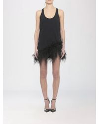 The Attico - Cotton Dress With Feathers - Lyst