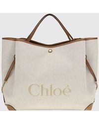 Chloé - Chlo&Eacute Clover Large Cotton Tote Bag With Jacquard Logo - Lyst