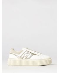 Furla - Sheepskin Leather Sneakers With A Platform Sole And Laminated Details - Lyst