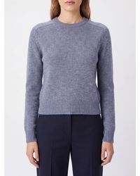 Kujten - 100% Cashmere Crewneck Jumper With Long Sleeves And Ribbed Trims - Lyst