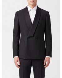 McQueen - Blazer De Esmoquin De Doble Botonadura De Lana Con Cuello Chal De Raso - Lyst