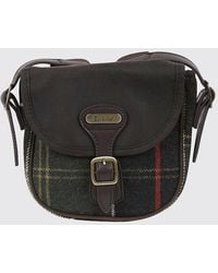 Barbour - Tartan Wool Mini Crossbody Bag With Flap And Buckle - Lyst