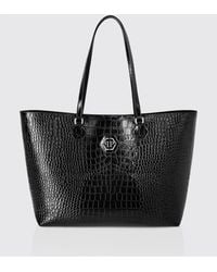 Philipp Plein - Crocodile Print Leather Bag - Lyst