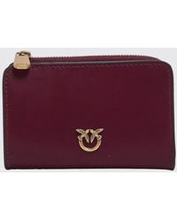 Pinko - Smooth Calfskin Bifold Wallet With Love Birds Logo - Lyst