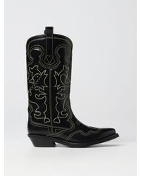 Ganni - Boots In Smooth Leather - Lyst