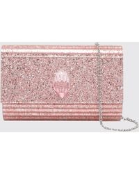 Kurt Geiger - Glitter Resin Mini Clutch With Rhinestones And Removable Strap - Lyst