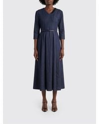 Max Mara - Cotton Blend Dress With Sequins - Lyst