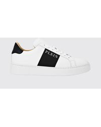 Philipp Plein - Smooth Leather Low-Top Sneakers With Contrast Logo Print - Lyst