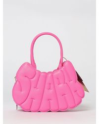 Sprayground - Metallic Drip Shark Bubble Letters Tasche Aus Genarbtem Kunstleder - Lyst