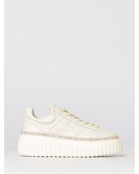 Hogan - H-Stripes Leather Sneakers With Glitter - Lyst