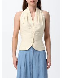 Tela - Single Breasted Cotton Blend Vest - Lyst