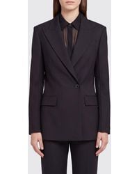 Erika Cavallini Semi Couture - Double-Breasted Wool-Blend Blazer With Peak Lapels - Lyst