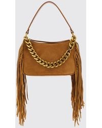 Twinset - Liliane Suede Shoulder Bag With Fringes And Embroidery - Lyst